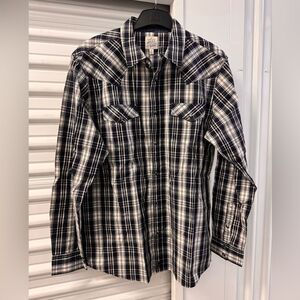 Moon shine spirit button up shirt, long sleeves, size Large NEW